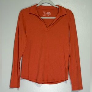 Joie Rust Long Sleeve Top Size Medium
